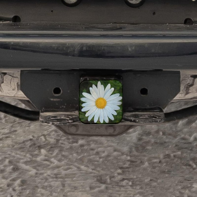 Swono White Daisy Trailer Hitch Covers, Bloom White Daisy Flower in Grass Cute Hitch Covers Fits 2 Inch Receiver, Rubber Receiver Tube Hitch Plug for RV SUV Trucks and Cars - Image 5